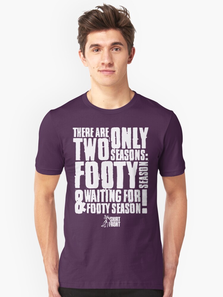Alternate view of Two Seasons: White on Purple Slim Fit T-Shirt