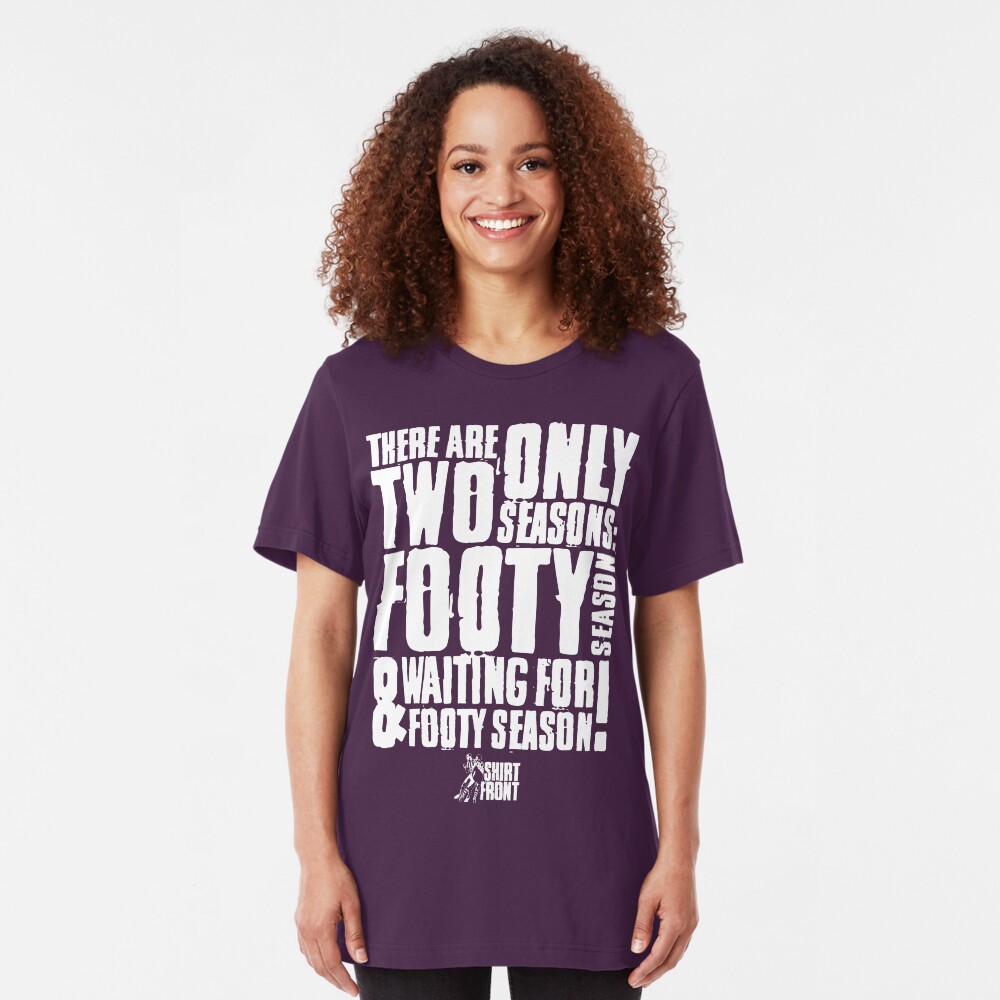 Two Seasons: White on Purple Slim Fit T-Shirt