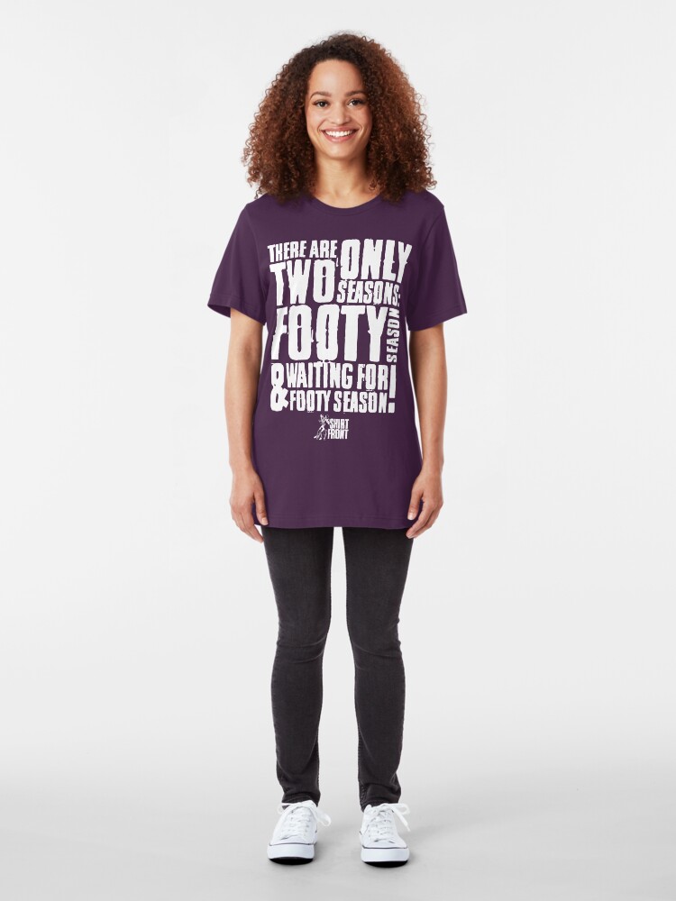 Alternate view of Two Seasons: White on Purple Slim Fit T-Shirt