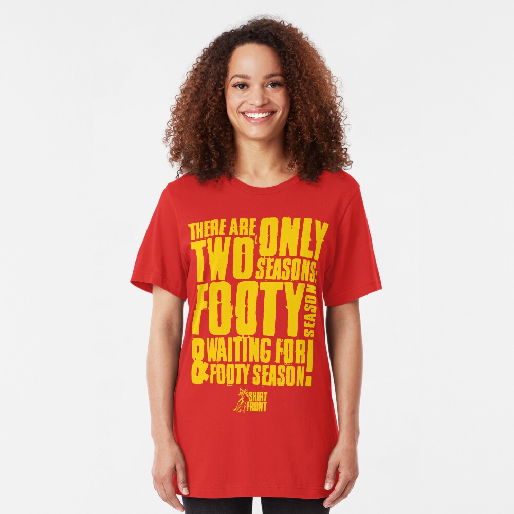 Two Seasons: Yellow on Red Slim Fit T-Shirt