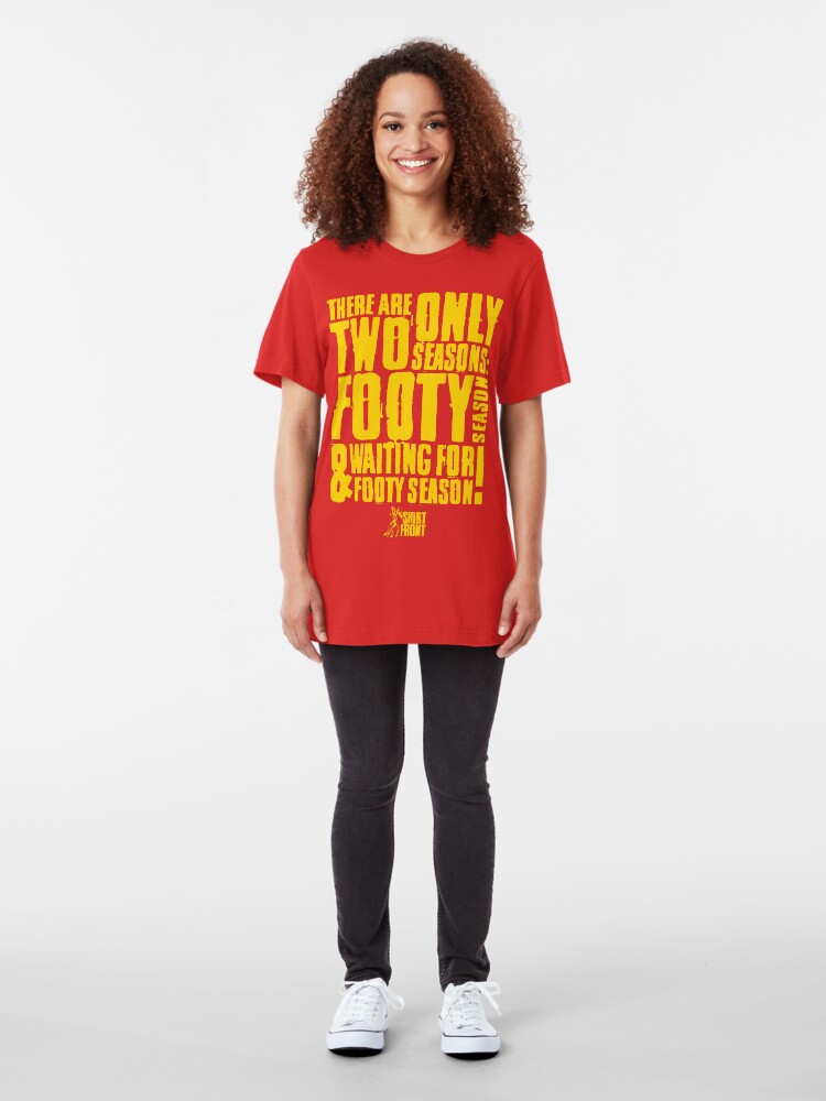 Alternate view of Two Seasons: Yellow on Red Slim Fit T-Shirt