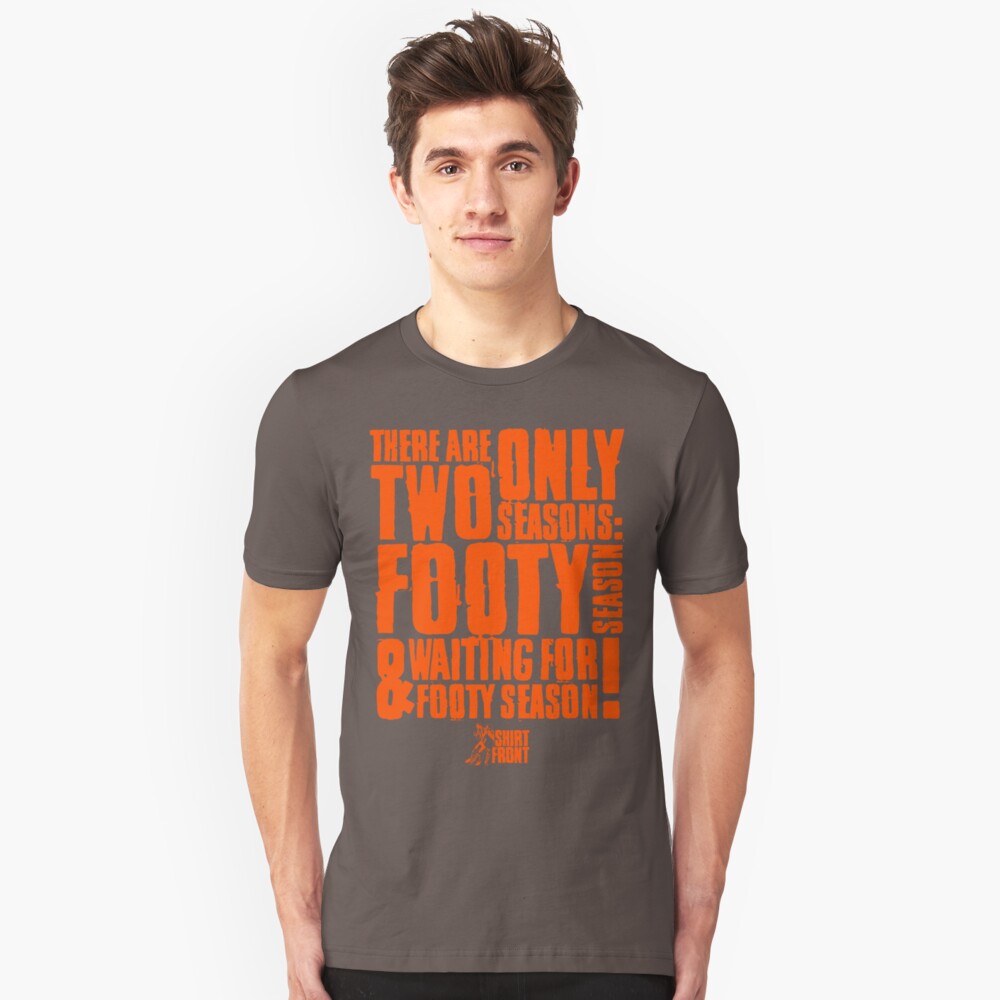 Two Seasons: Orange on Grey Slim Fit T-Shirt