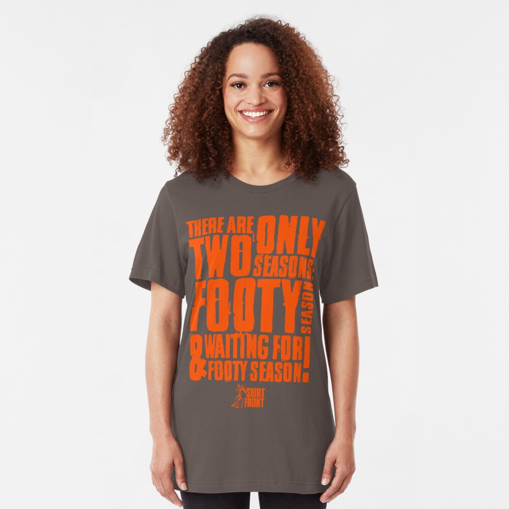 Two Seasons: Orange on Grey Slim Fit T-Shirt