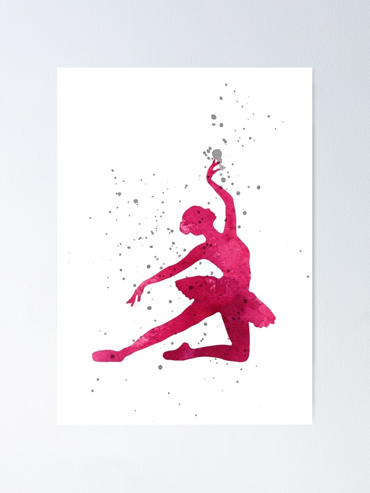 Pink Ballerina Girls Room Decor Poster By Asiaszmerdt Redbubble