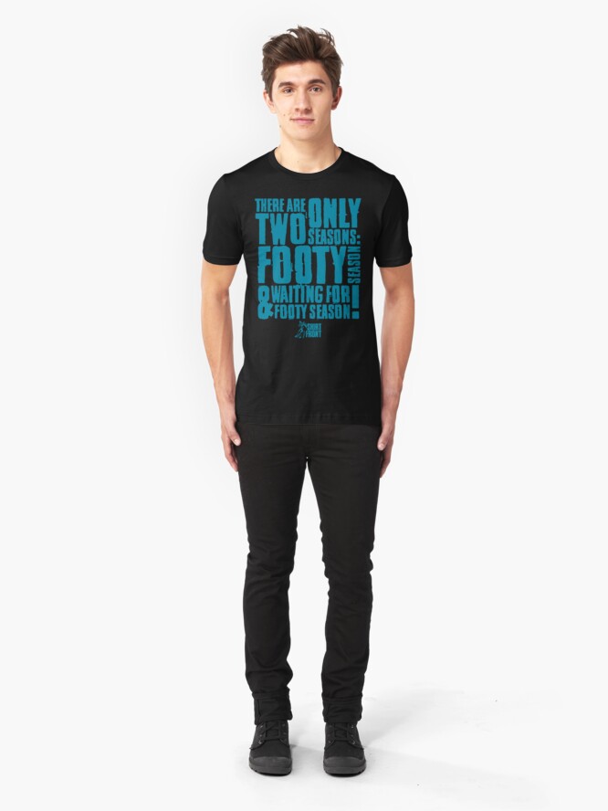 Alternate view of Two Seasons: Teal on Black Slim Fit T-Shirt