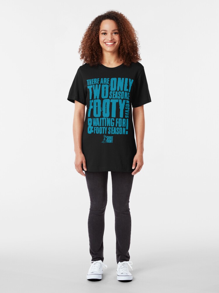 Alternate view of Two Seasons: Teal on Black Slim Fit T-Shirt