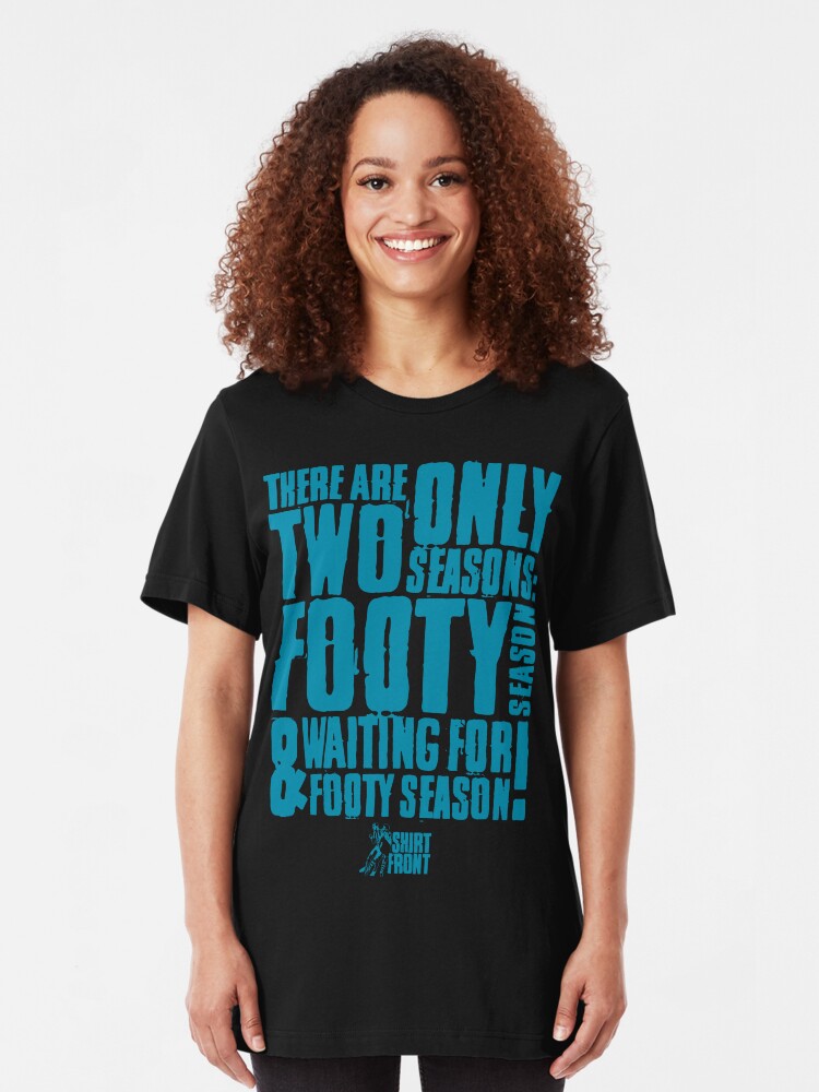 Alternate view of Two Seasons: Teal on Black Slim Fit T-Shirt