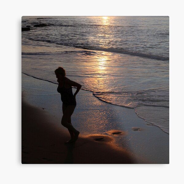 Caribbean Sunset Swim Metal Print