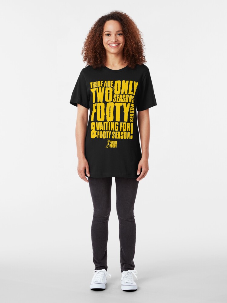 Alternate view of Two Seasons: Yellow on Black Slim Fit T-Shirt