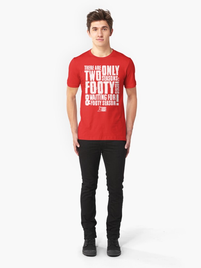 Alternate view of Two Seasons: White on Red Slim Fit T-Shirt