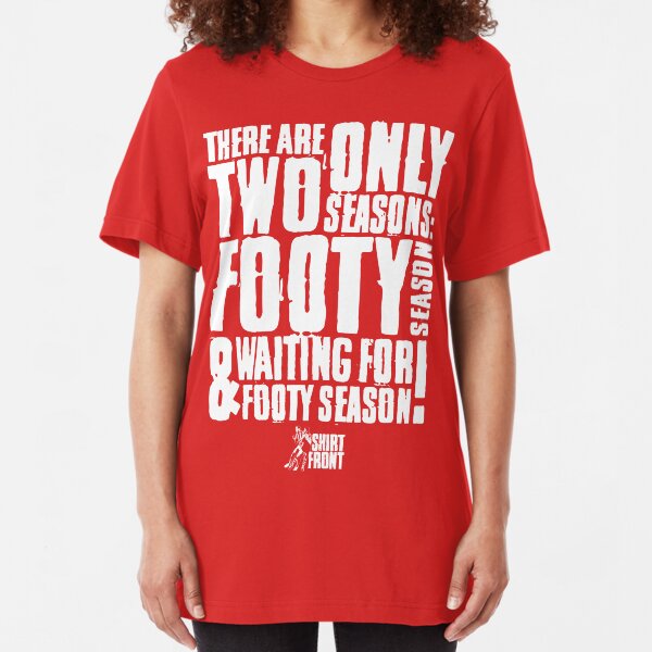 Two Seasons: White on Red Slim Fit T-Shirt