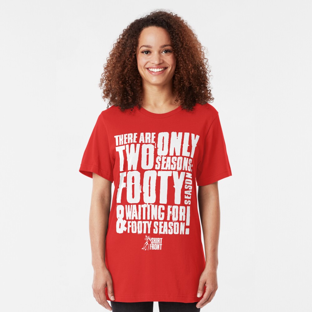 Two Seasons: White on Red Slim Fit T-Shirt