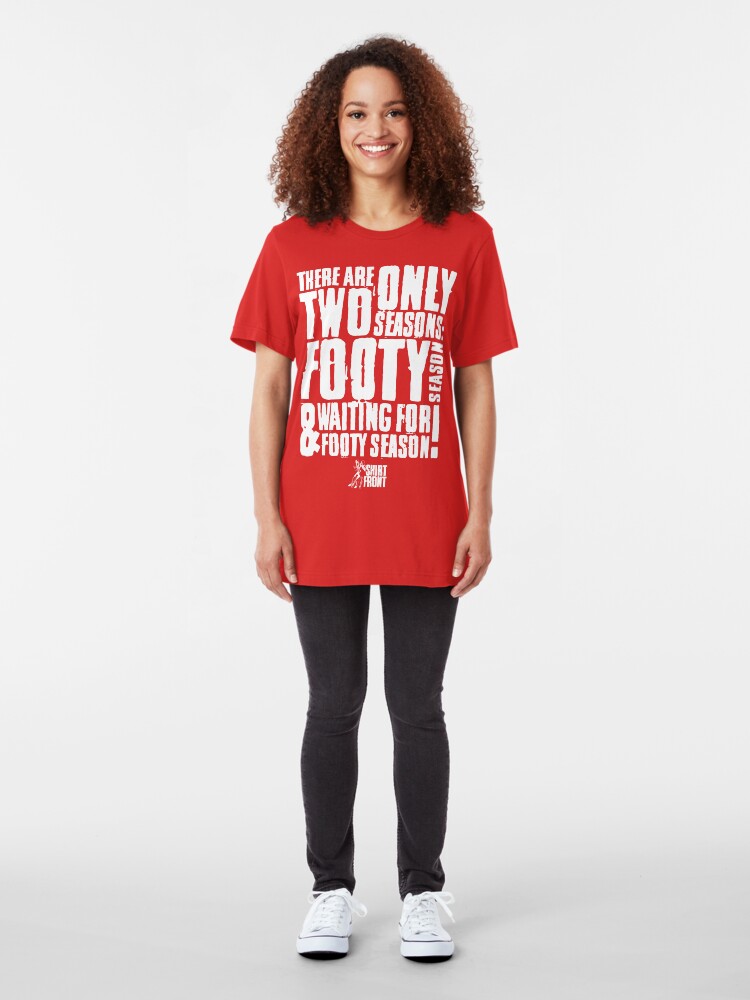 Alternate view of Two Seasons: White on Red Slim Fit T-Shirt