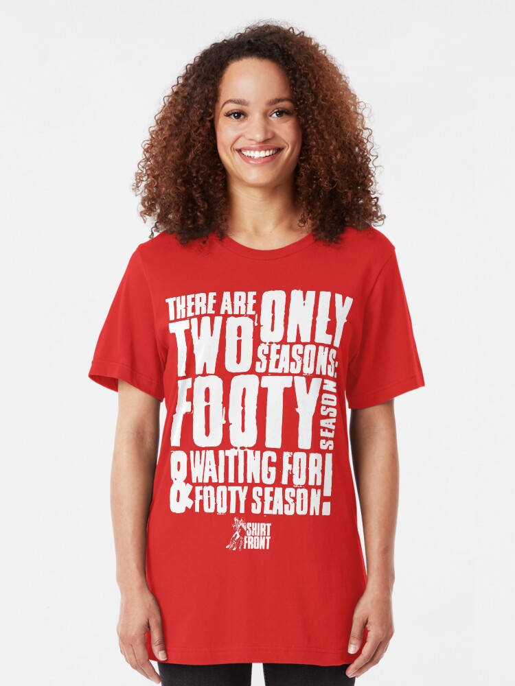 Alternate view of Two Seasons: White on Red Slim Fit T-Shirt