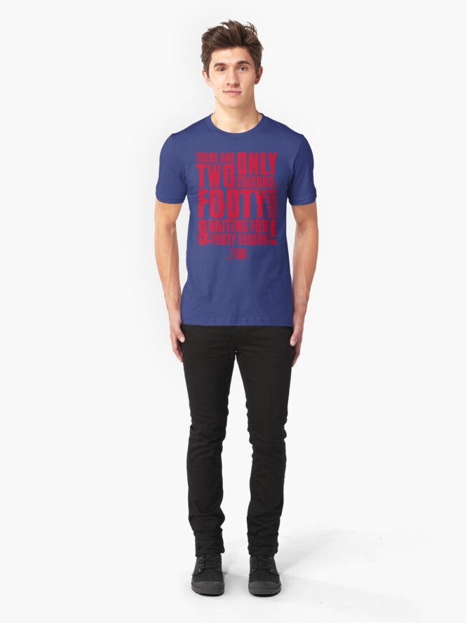 Alternate view of Two Seasons: Red on Blue Slim Fit T-Shirt