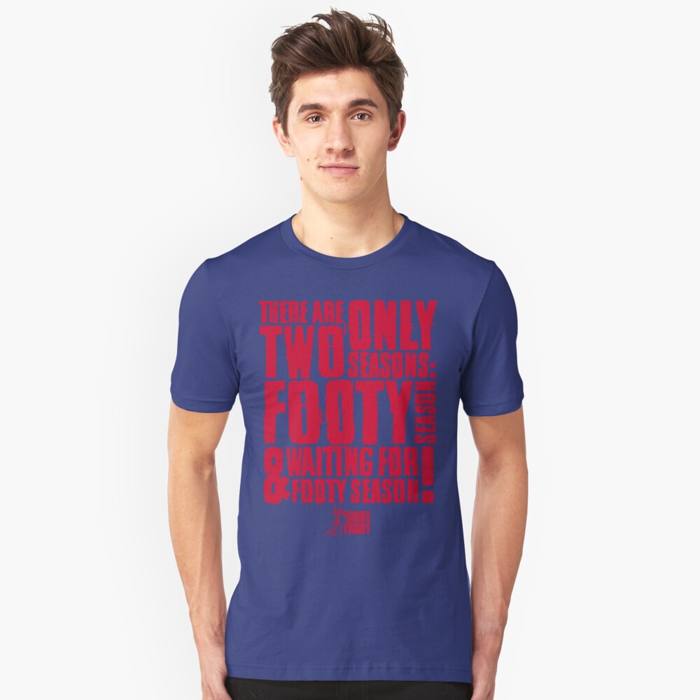 Two Seasons: Red on Blue Slim Fit T-Shirt