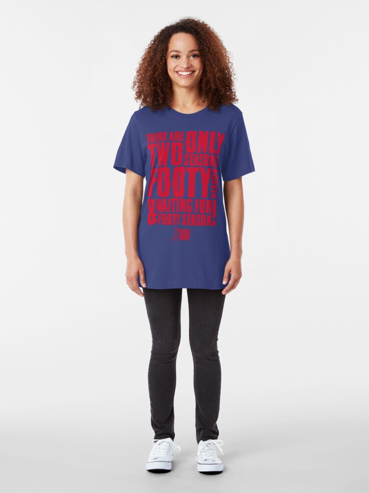 Alternate view of Two Seasons: Red on Blue Slim Fit T-Shirt