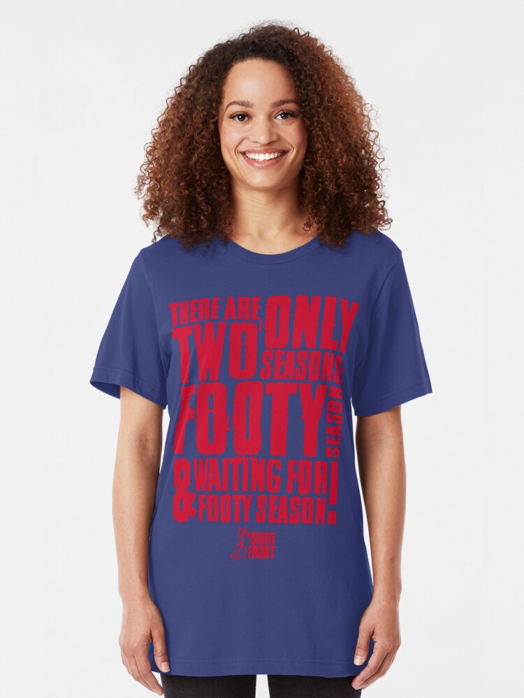 Alternate view of Two Seasons: Red on Blue Slim Fit T-Shirt