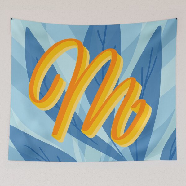 Item preview, M- creative monogram scripted lettering of letter m designed and sold by Ilze Lucero.
