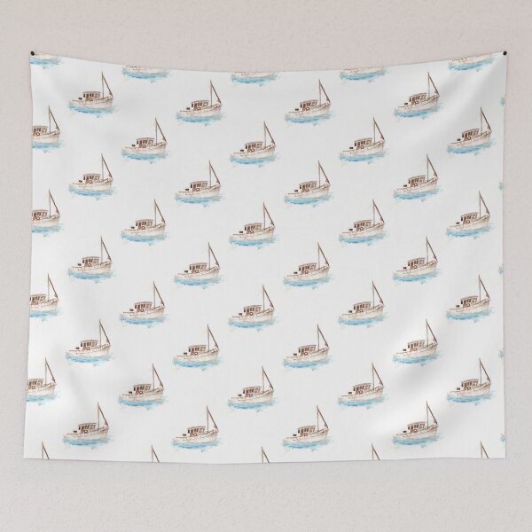 Item preview, boat watercolour designed and sold by Tristan Klein.