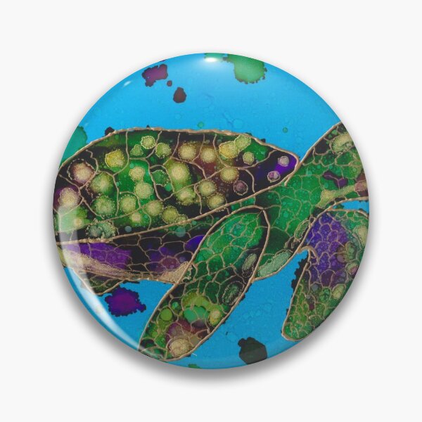 Item preview, Sea Turtle Alcohol Ink Painting Digital Print designed and sold by Red Sakura Studio.