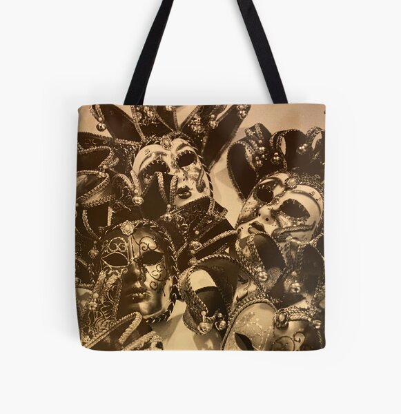 Masks of Venice All Over Print Tote Bag