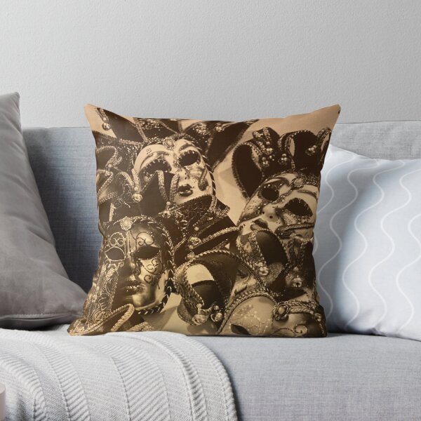 Masks of Venice Throw Pillow