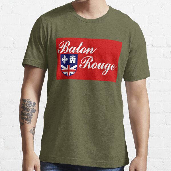 Flag of Baton Rouge Louisiana T-Shirt Women Shirts Cotton Novelty Blouses  at  Women's Clothing store