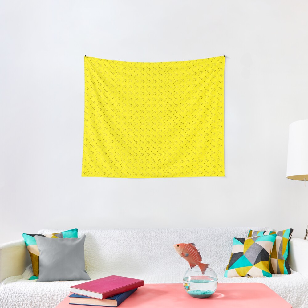 Cute birds animals yellow pattern Tapestry
