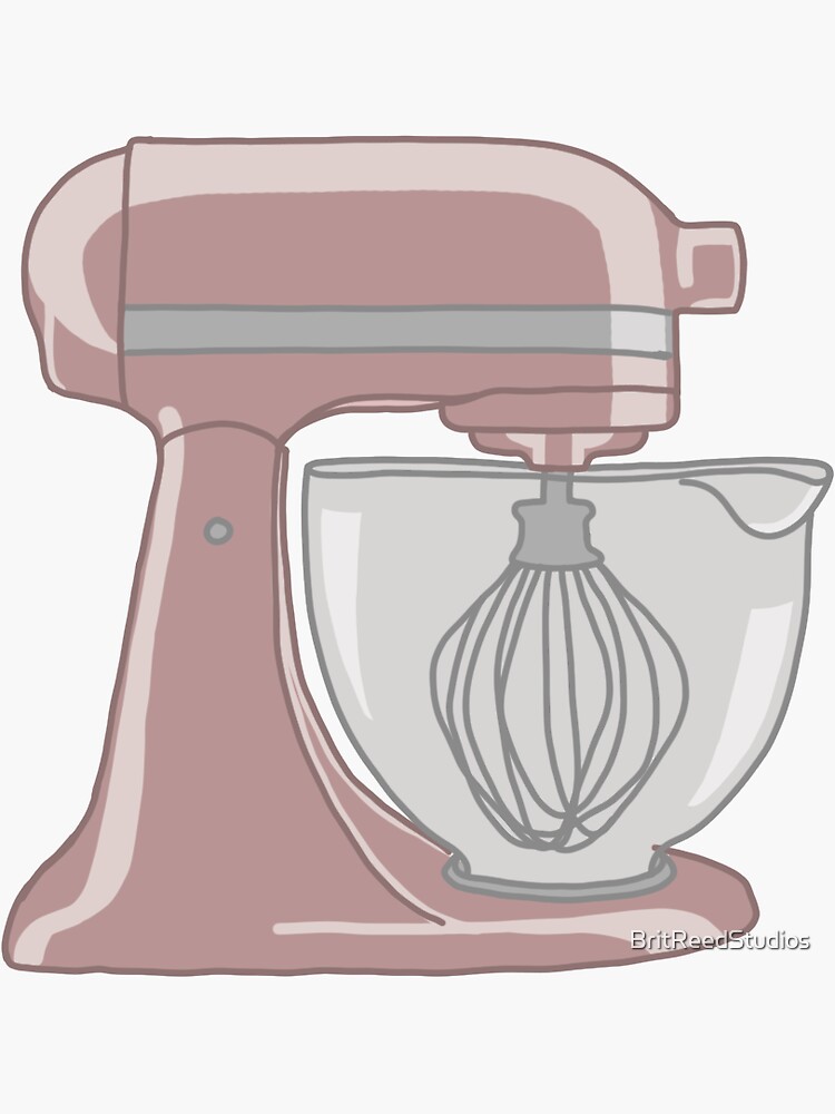 Pink Kitchen Aid Mixer Drawing Sticker for Sale by gschudesigns15