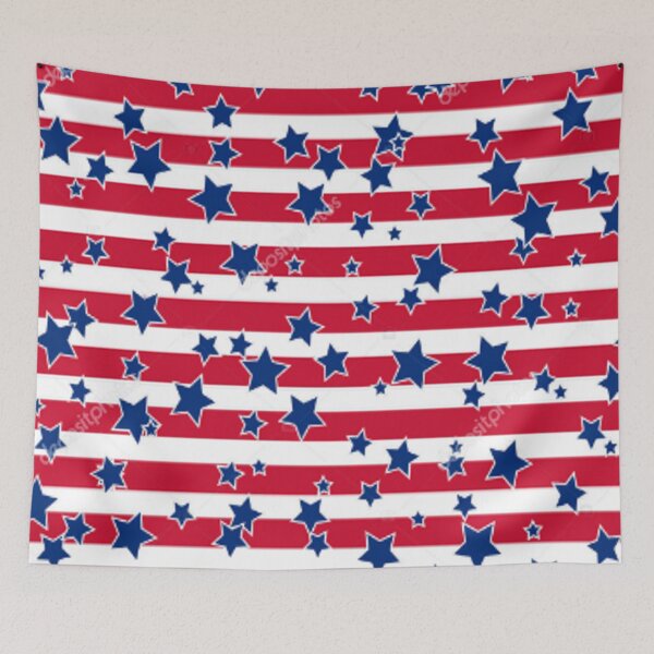 Item preview, Stars and Strips Red White and Blue Patriotic Summer Pattern Flag 4th of July, Fourth, Independence Day designed and sold by Draculaura2009.