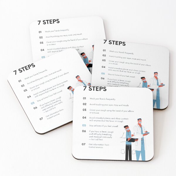 Item preview, Prevent the Spread of CoVID -19 -  7 Steps  designed and sold by H  Schneiter.
