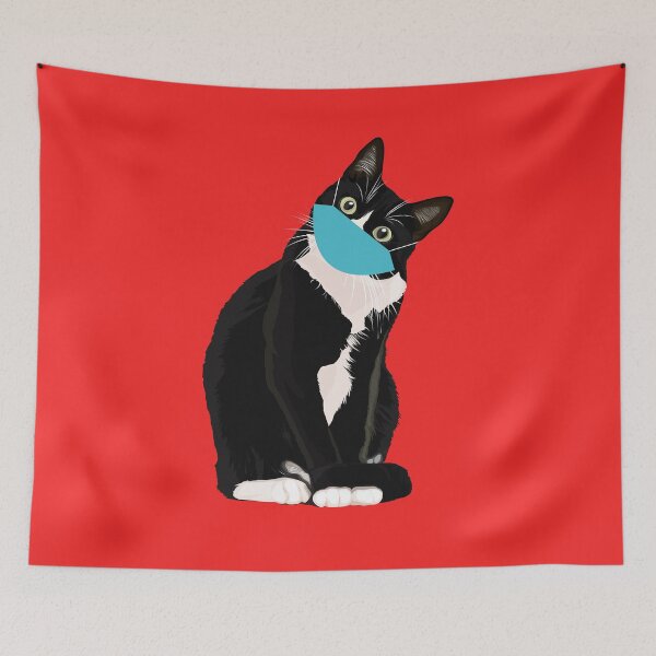 Item preview, Cute Cat Wearing Surgical Mask designed and sold by TrendTastic.