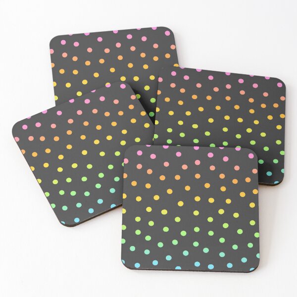 Item preview, Rainbow Gradient Dots on Black designed and sold by passionatelyem.