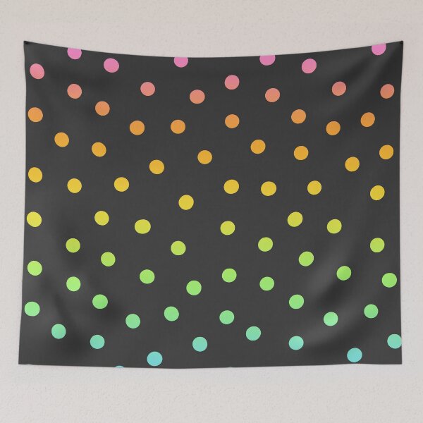 Item preview, Rainbow Gradient Dots on Black designed and sold by passionatelyem.
