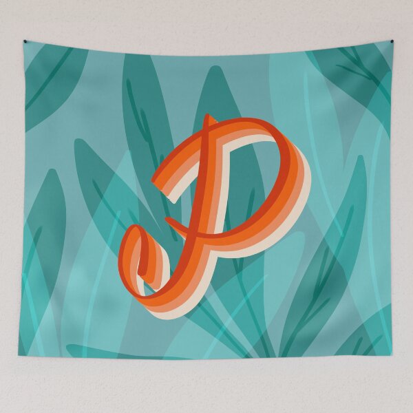 Item preview, P- creative monogram scripted lettering of letter p designed and sold by Ilze Lucero.