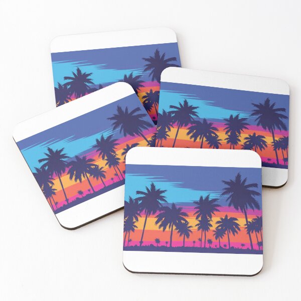 Item preview, Beach Palm Trees Sunset Colorful Ocean Summer Pattern Sea surf pool Shadow designed and sold by Draculaura2009.