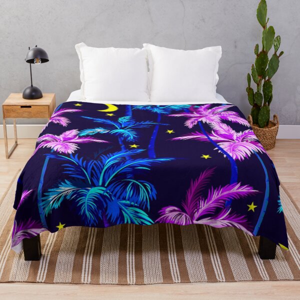 Item preview, Palm Trees Pink Beach Colorful Ocean Summer Pattern Sea surf pool Moon Stars designed and sold by Draculaura2009.