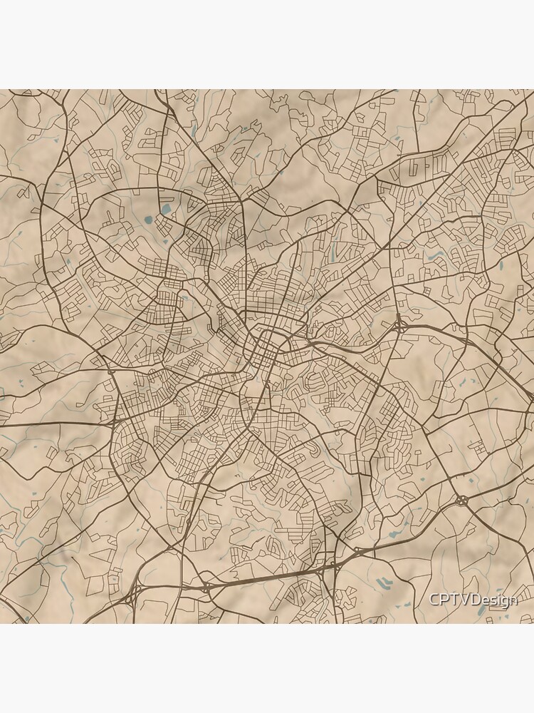 Greenville Sepia Map Sticker By Cptvdesign Redbubble