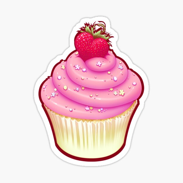 Fluffy Cupcake Love Sticker