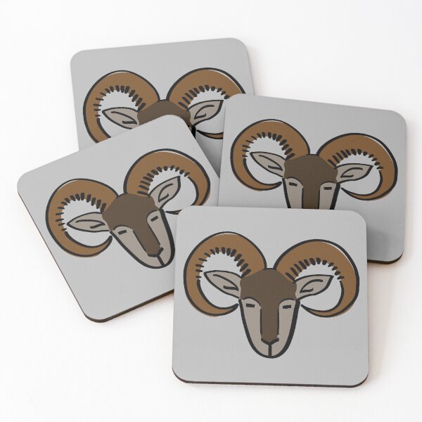 Item preview, Sheep / Goat head pictoglyph (dark) designed and sold by Argent Whiskers.