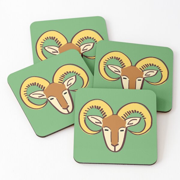 Item preview, Sheep / Goat head pictoglyph (bright) designed and sold by Argent Whiskers.