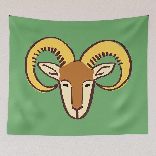 Item preview, Sheep / Goat head pictoglyph (bright) designed and sold by Argent Whiskers.