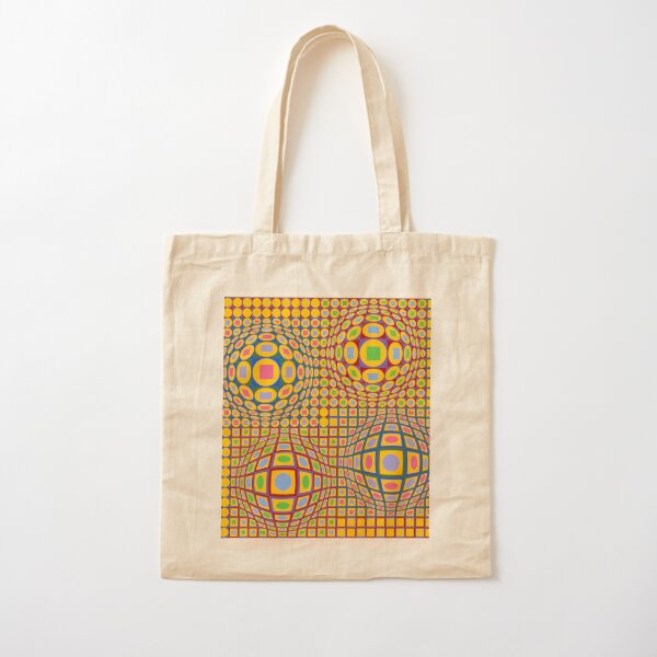 Op Art. Victor #Vasarely, was a Hungarian-French #artist, who is widely accepted as a #grandfather and leader of the #OpArt movement Cotton Tote Bag