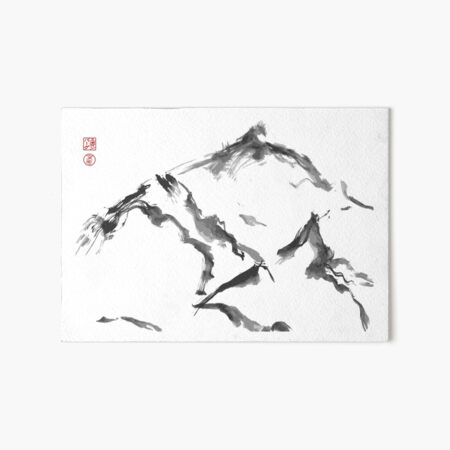 Traditional sumi ink painting of a cat and bird | Poster