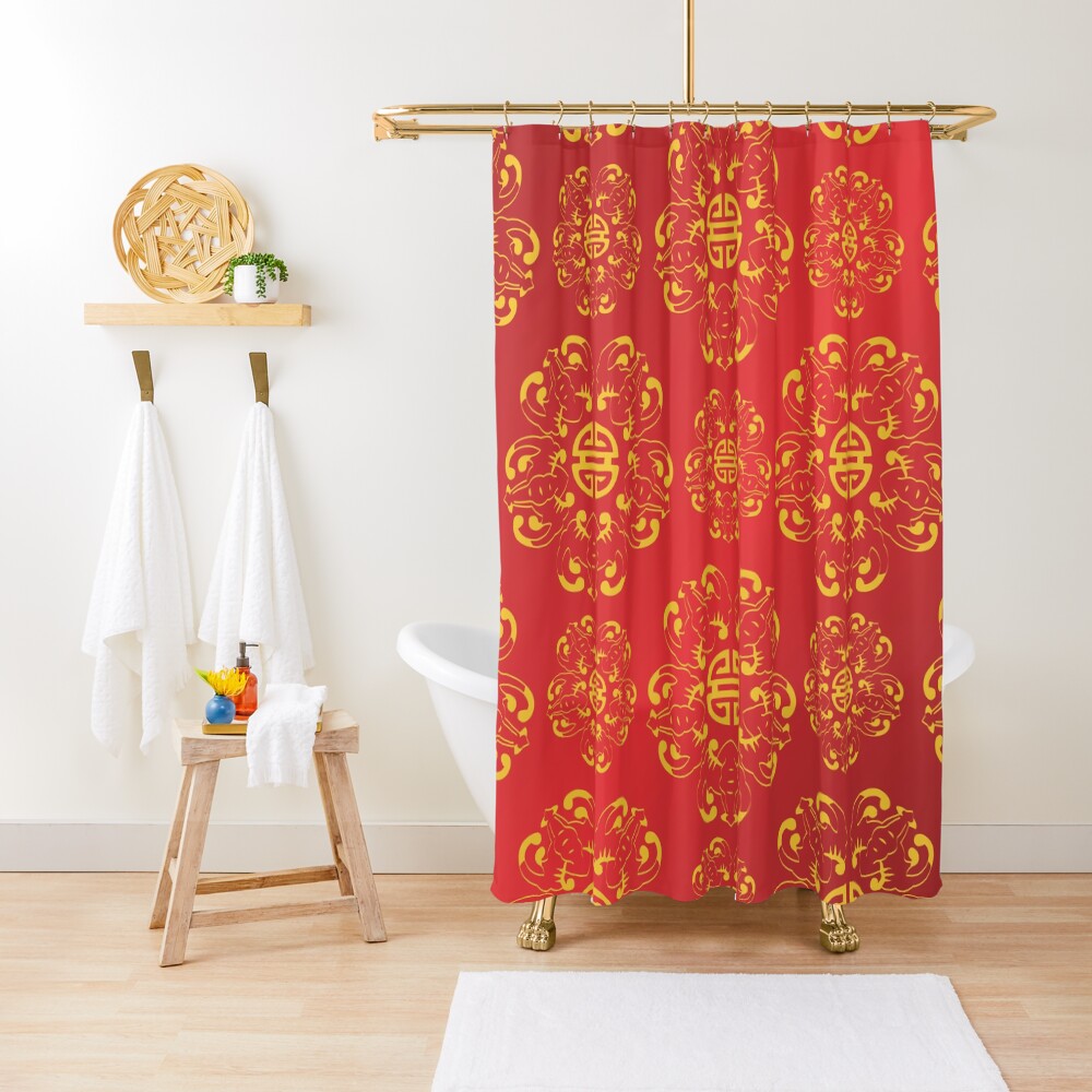"chinese design pattern" Shower Curtain for Sale by Teeshirtx Redbubble