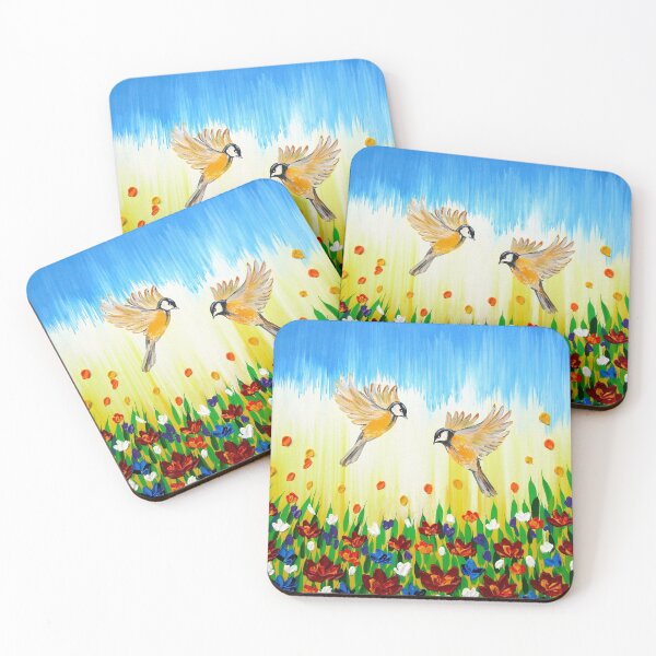 Item preview, Happy art  (Yellow Tits, French Birds and Meadow) designed and sold by CateJacobs.