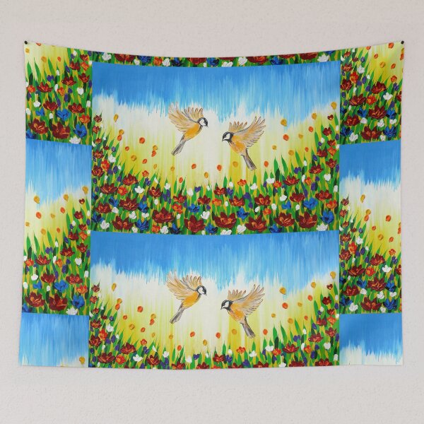Item preview, Happy art  (Yellow Tits, French Birds and Meadow) designed and sold by CateJacobs.