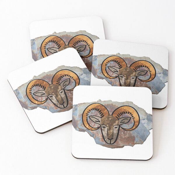 Item preview, Dark sheep / goat head on a rock designed and sold by Argent Whiskers.