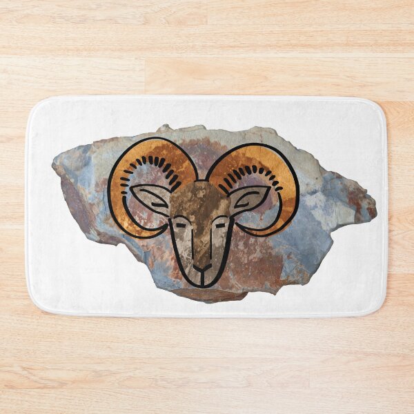 Item preview, Dark sheep / goat head on a rock designed and sold by Argent Whiskers.